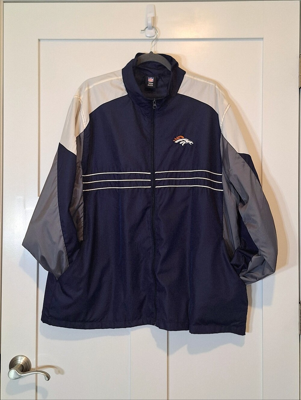 Vintage NFL Team Apparel Reebok SI Denver Broncos Windbreaker Jacket Full Zip XL